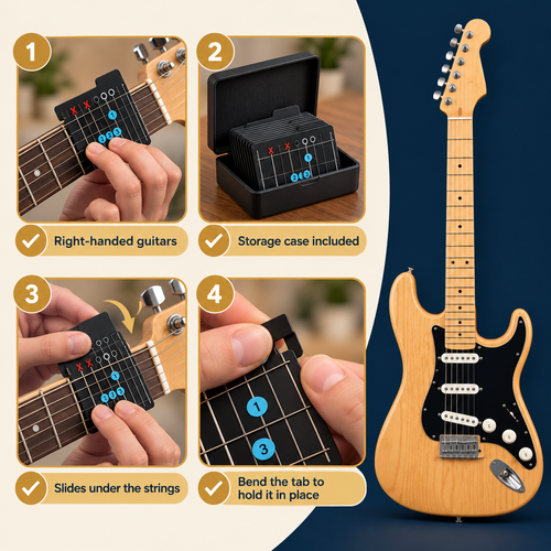 Guitar Chord Cards – Deluxe Starter Set with Case